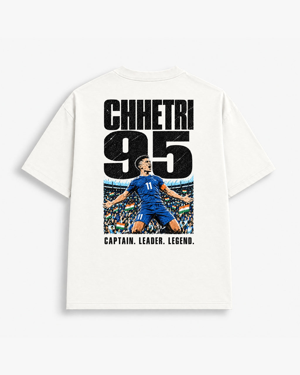 Chhetri 95 tee in Off White, back