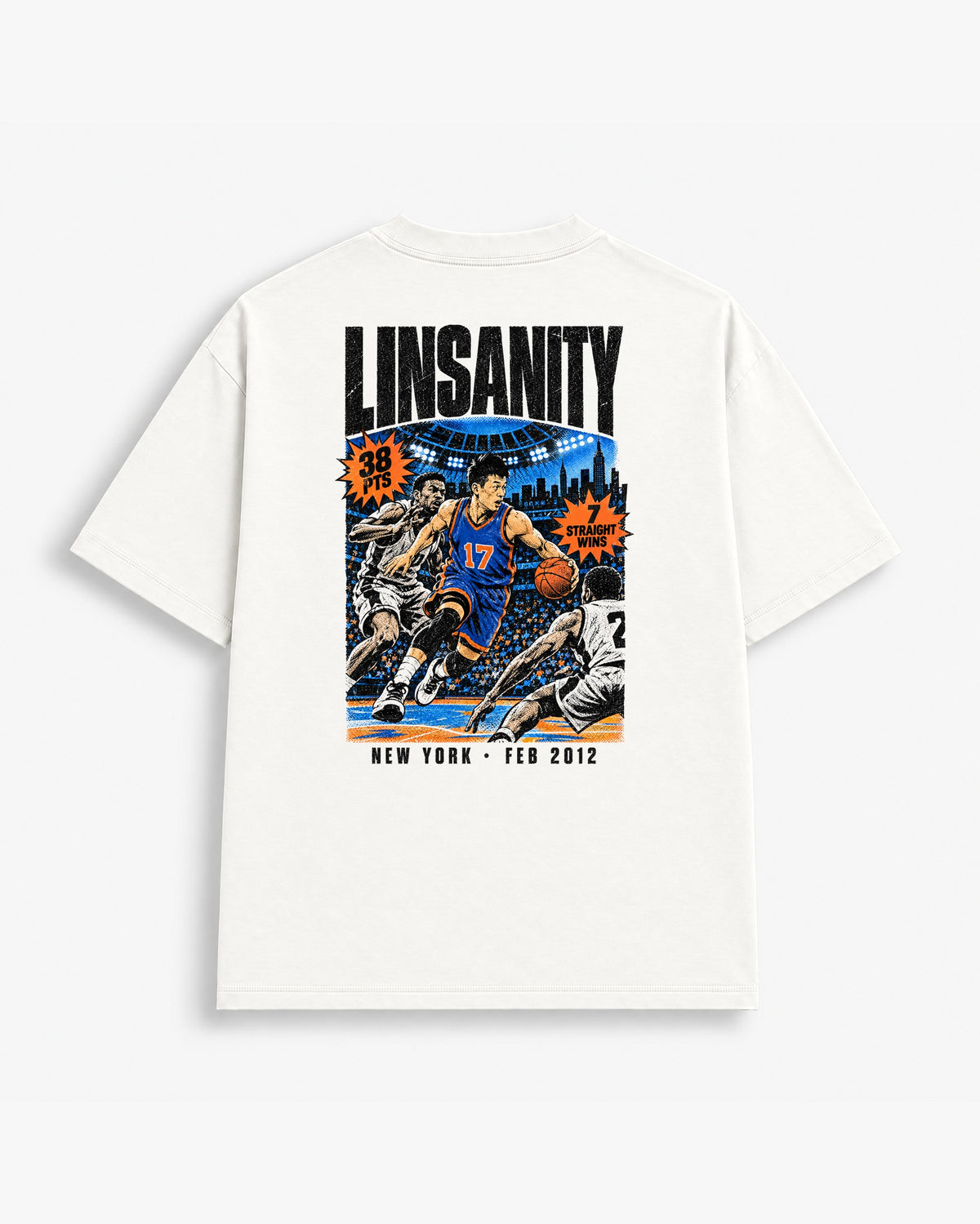 Linsanity tee in Off White, back
