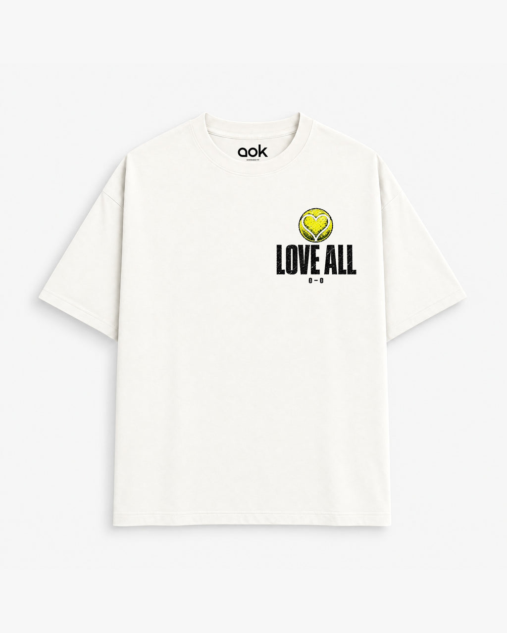 Love All tee in Off White, front