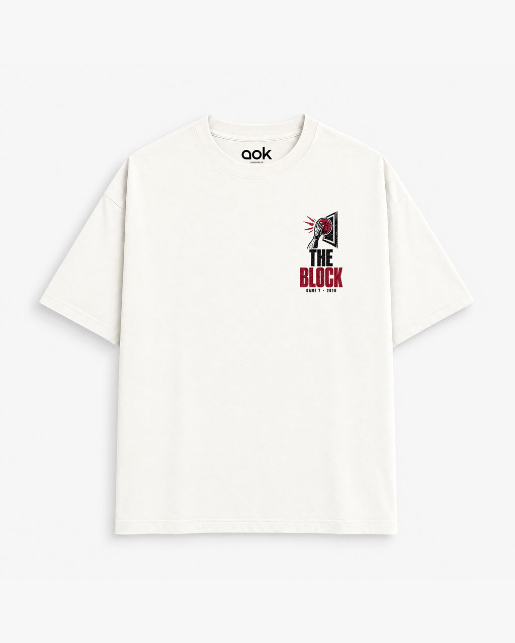The Block tee in Off White, front