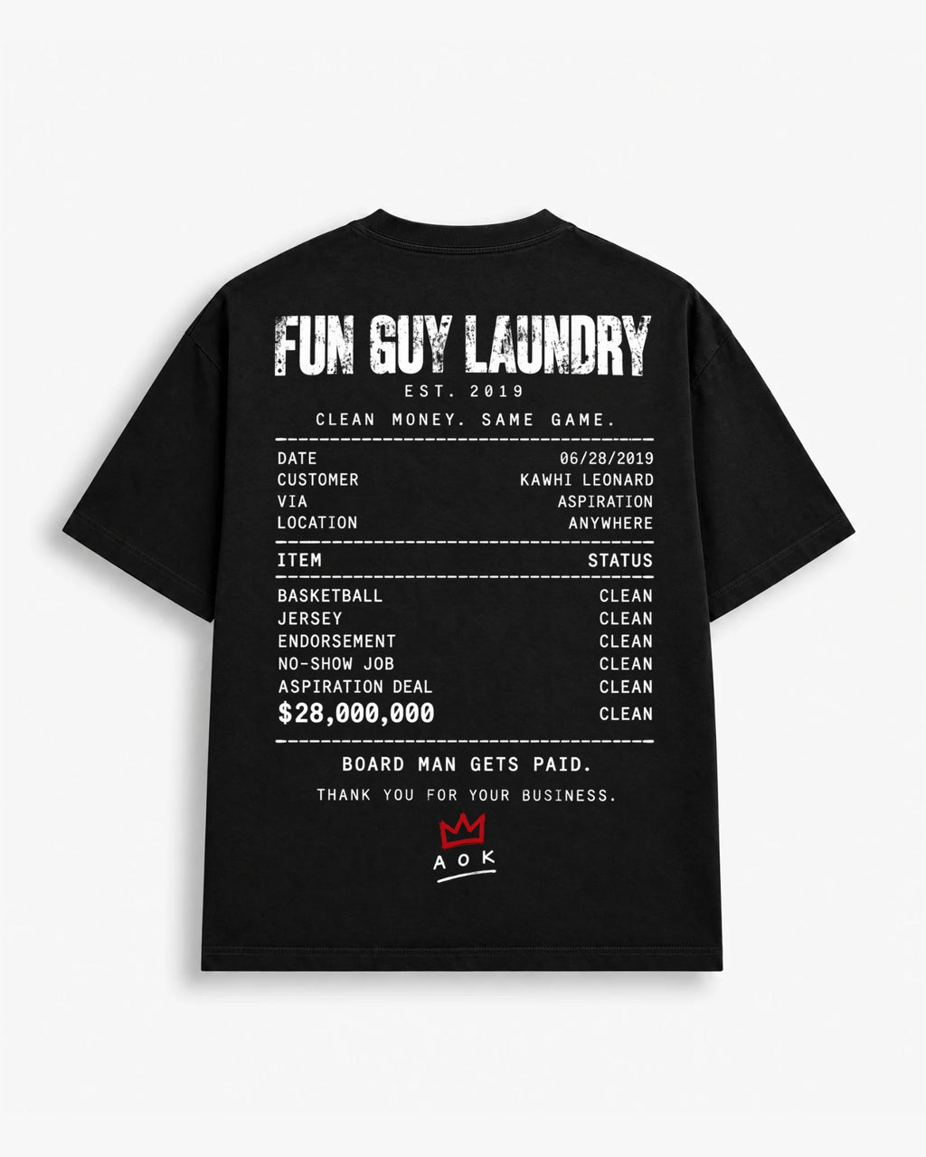 Board Man Gets Paid tee in Studio Black, back