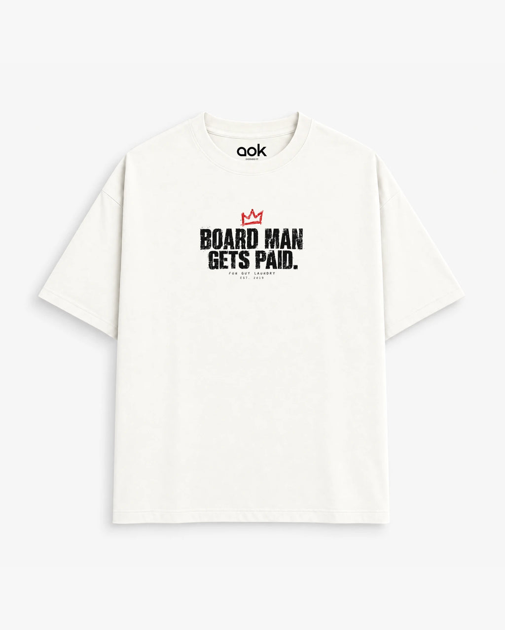 Board Man Gets Paid tee in Off White, front