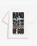 Hand of God tee in Off White, back
