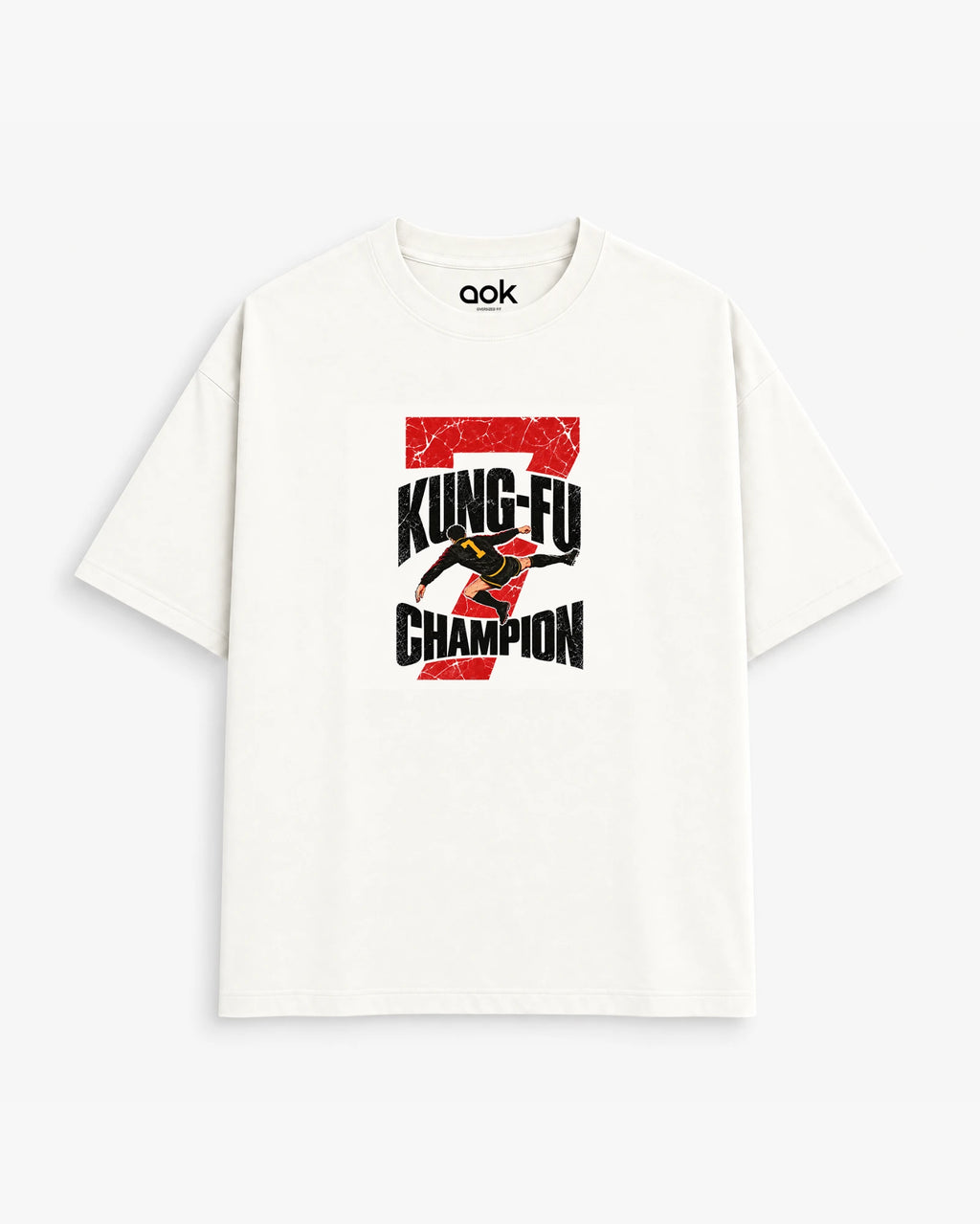 The Kung-Fu Champion tee in Off White, front