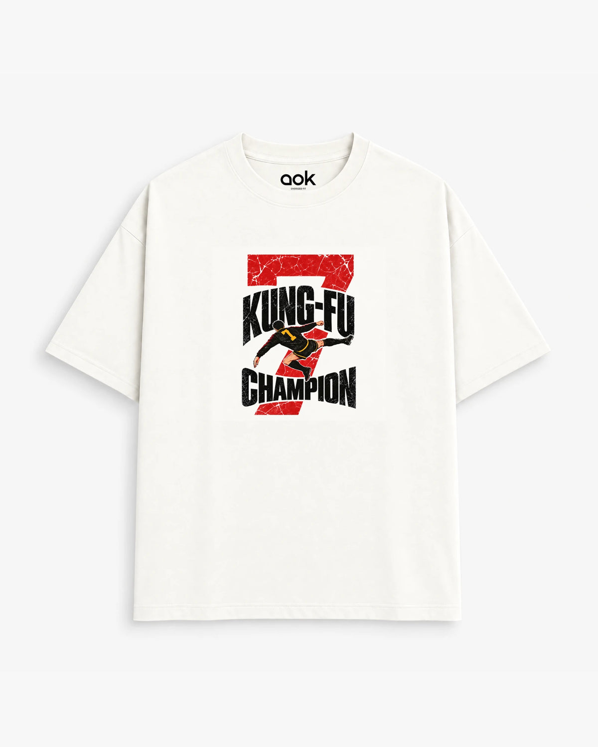 The Kung-Fu Champion tee in Off White, front