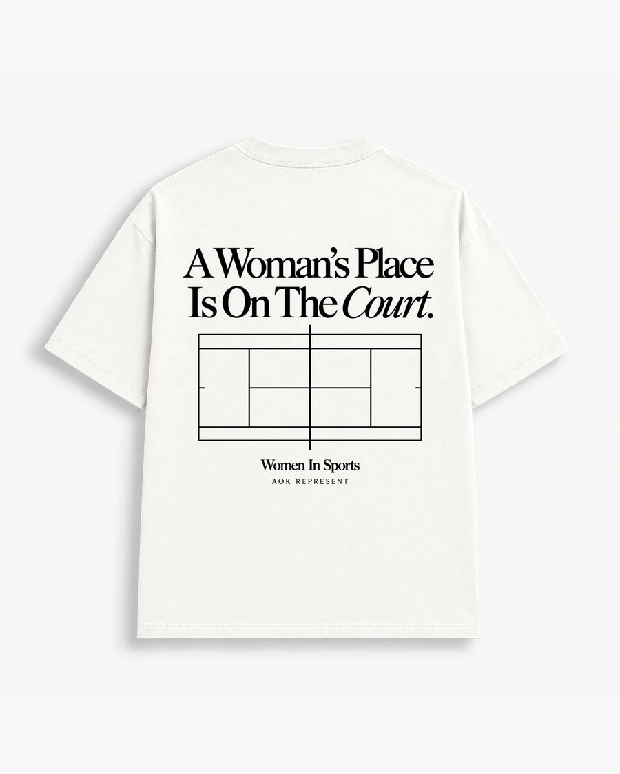 A Woman's Place Is On The Court (Tennis) in Off White
