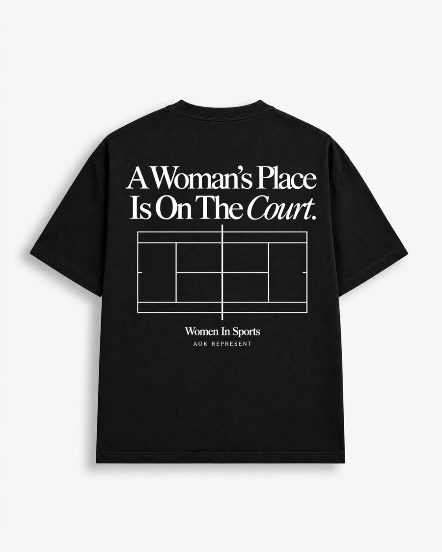 A Woman's Place Is On The Court (Tennis) in Studio Black
